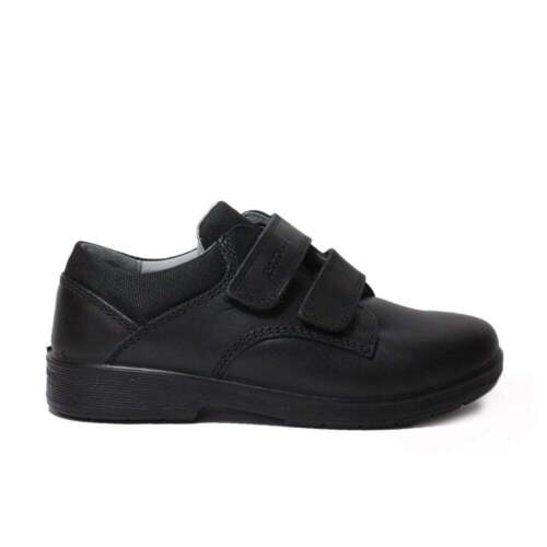 The School Shoe Shop Ricosta William Schwarz Black Leather Two Strap Boys Shoe