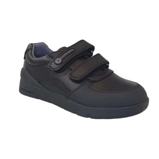 Biomecanics Double Strap Boys Leather Black School Shoe