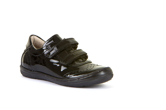 The School Shoe Shop Froddo Mia Black Patent Leather Two Strap School Shoe