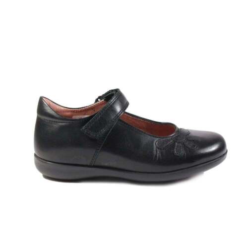 The School Shoe Shop Petasil Bonnie Black Leather Girls School Shoe