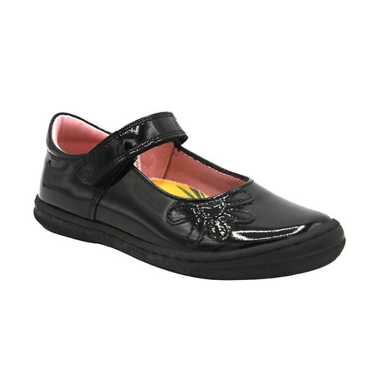 The School Shoe Shop Petasil Donna Black Patent Girls School Shoe 