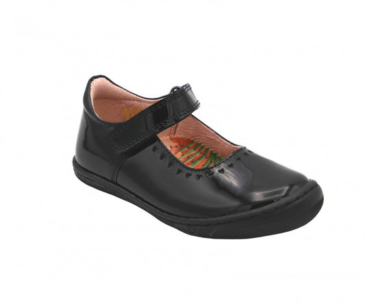 The School Shoe Shop Petasil Gisele Black Patent Girls School Shoe